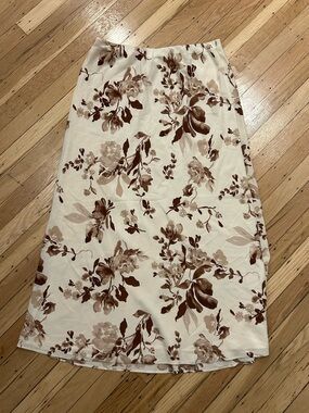 A&F Cream Floral Maxi Skirt